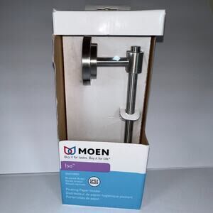 Moen Iso Wall‎ Mounted Pivoting Toilet Paper Holder Brushed Nickel DN0708BN NEW!